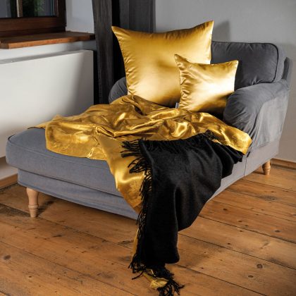 Seiden Plaid mit Alpaka-Woll Rückseite